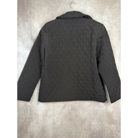 Gallery Quilted Black Button Front Lightweight Jacket Women's Size Large - Picture 4 of 5